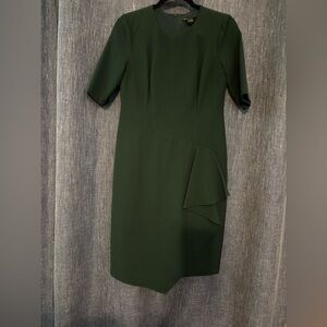 Maggy London Asymmetrical Dark Green Dress